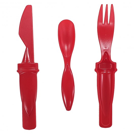 On The Go Cutlery Sets red set